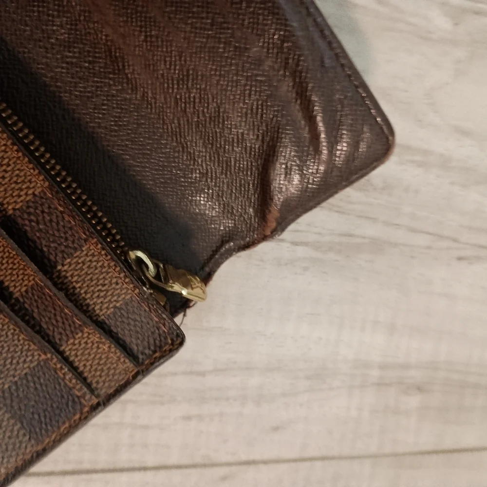 Louis Vuitton Brown Damier Ebene Checkered Wallet